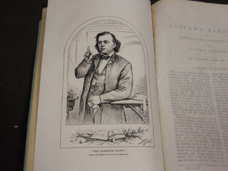 1868 PUTNAM'S MONTHLY MAGAZINE LOT OF 12 - VOLUME 1 - THOMAS NAST - WR 548