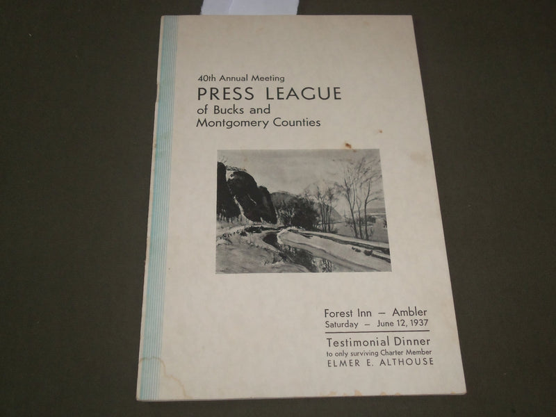 1937 PRESS LEAGUE OF BUCKS AND MONTGOMERY COUNTIES 40TH AMBLER MEETING - J 2698