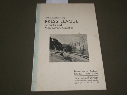 1937 PRESS LEAGUE OF BUCKS AND MONTGOMERY COUNTIES 40TH AMBLER MEETING - J 2698