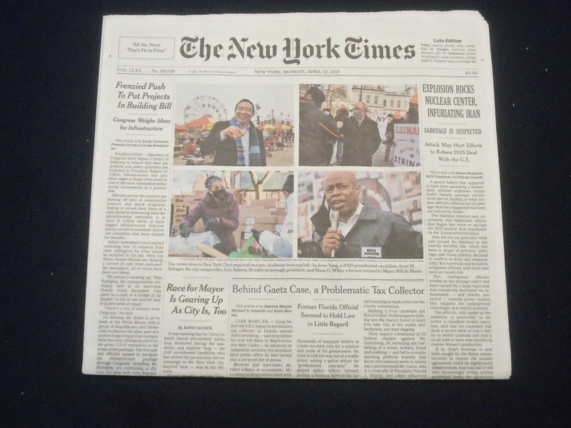 2021 APRIL 12 NEW YORK TIMES - HIDEKI MAYSUYAMA WINS THE MASTERS GOLF TOURNAMENT