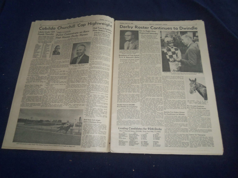 1969 APRIL 29 THE DAILY RACING FORM - DERBY ROSTER CONTINUES TO DWINDLE- NP 5511
