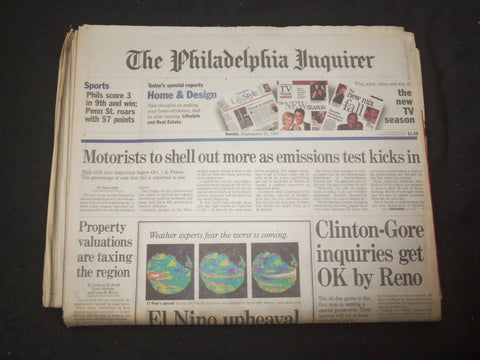 1997 SEP 21 PHILADELPHIA INQUIRER - CLINTON-GORE INQUIRIES GET RENO OK - NP 7441