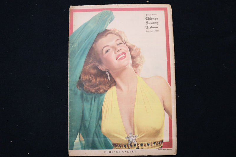 1952 NOV 9 CHICAGO SUNDAY TRIBUNE MAGAZINE - CORINNE CALVET COVER - E 26205