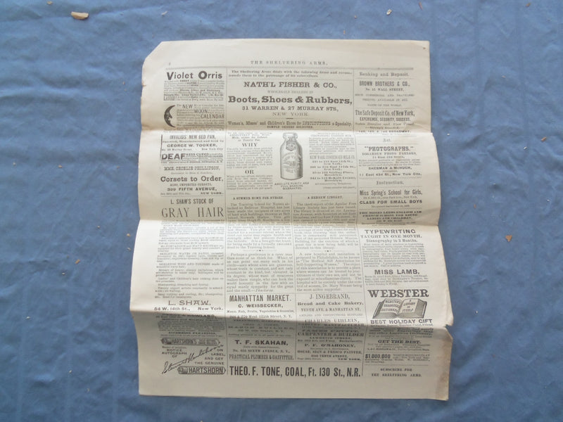 1889 THE SHELTERING ARMS NEWSPAPER - LOT OF 21 - #S 22-42 - NP 8424