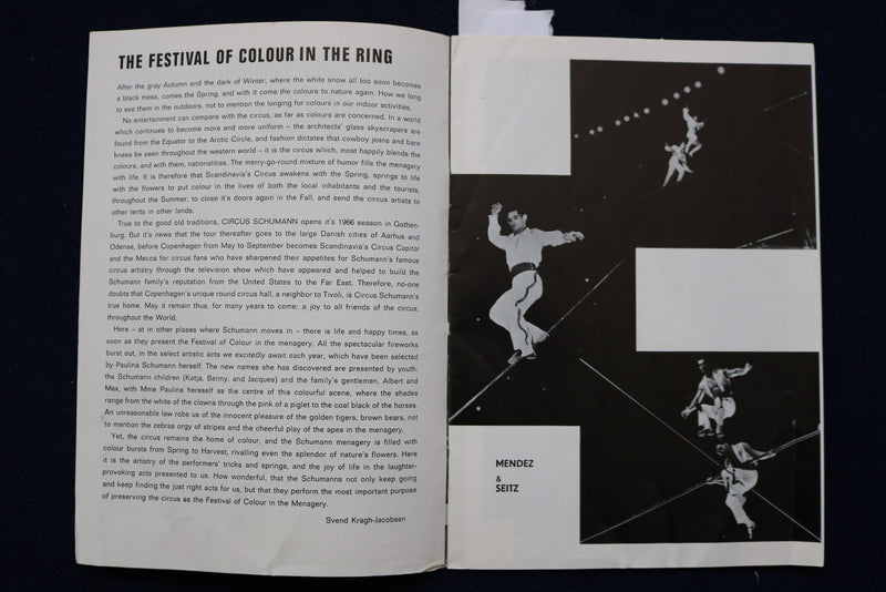 1966 CIRKUS SCHUMANN SOFTCOVER PROGRAM - DUTCH TEXT - K 602