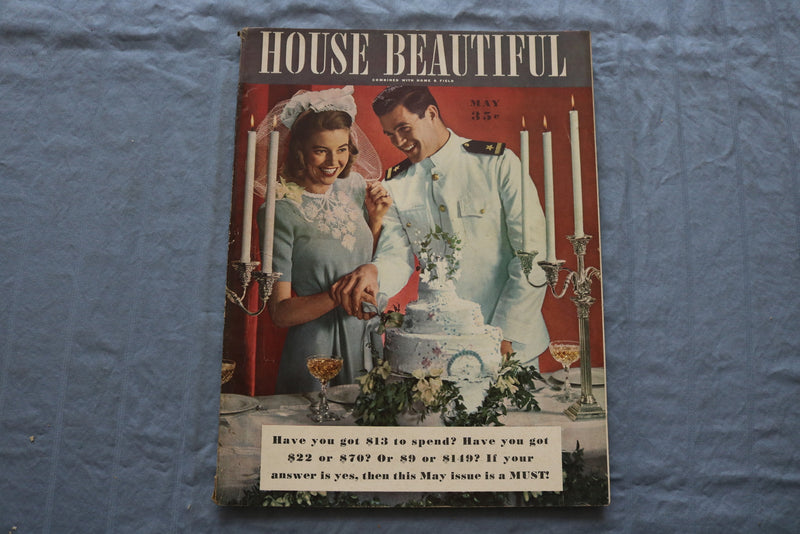 1943 MAY HOUSE BEAUTIFUL MAGAZINE - GREAT WEDDING CAKE PHOTO COVER - E 9375