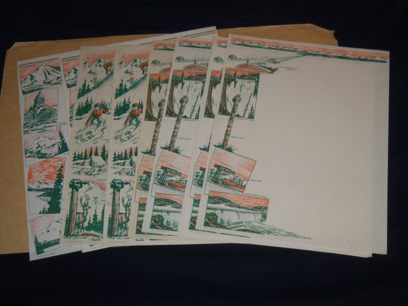 1920'S SCENIC STATIONERY OF WASHINGTON - 14 TOTAL INSIDE - J 8691