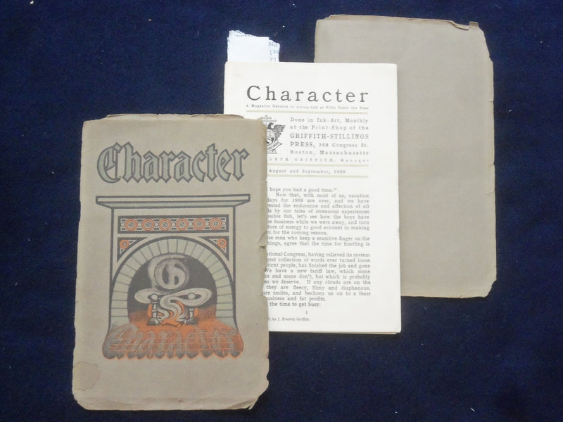 1909 AUGUST-SEPTEMBER CHARACTER ART-IN-INK SOFTCOVER BOOK - J 9649