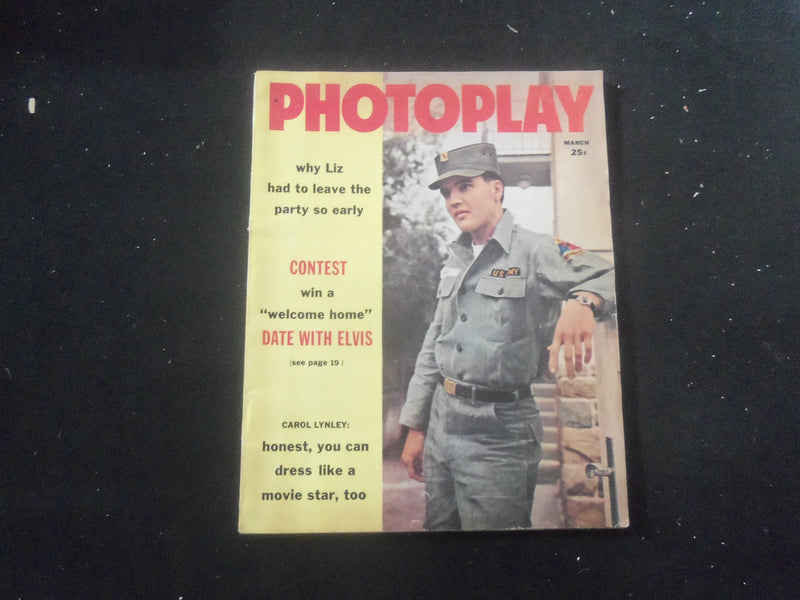 1960 MARCH PHOTOPLAY MAGAZINE - ELVIS PRESLEY COVER & INSIDE PHOTOS - SP 1521S