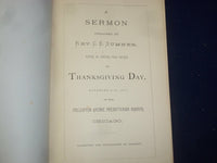1873 REV SUMNER THANKSGIVING DAY SERMON FULLERTON AVE PRESB. CHURCH. CHI.-J 4458