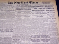 1938 DECEMBER 17 NEW YORK TIMES NEWSPAPER - COSTER ENDS LIFE BY BULLET - NT 2477