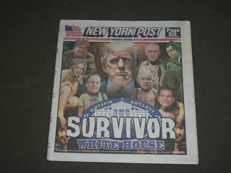2017 JULY 28 NEW YORK POST NEWSPAPER - DONALD TRUMP - SURVIVOR WHITE HOUSE