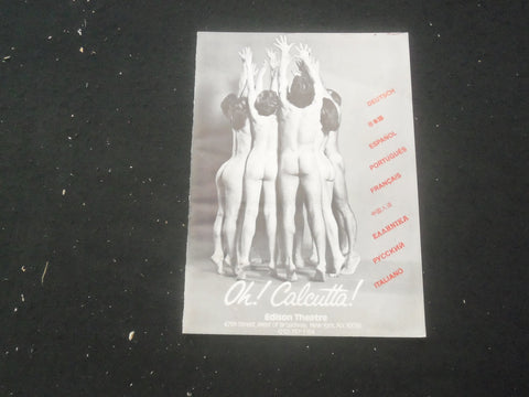 1981 OH! CALCUTTA! SHOW PROGRAM - EDISON THEATRE - MULTIPLE LANGUAGES - B 1140R