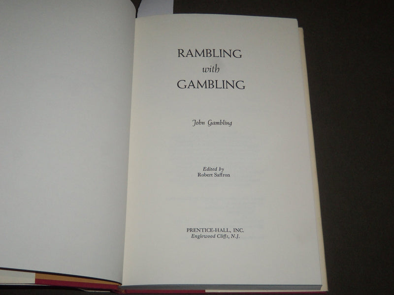 1972 RAMBLING WITH GAMBLING BOOK BY JOHN GAMBLING - INSCRIBED - KD 4488