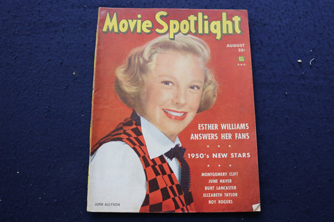 1950 AUGUST MOVIE SPOTLIGHT MAGAZINE - JUNE ALLYSON COVER - E 9174
