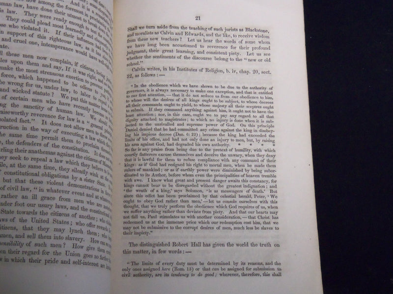 1851 REV. L. H. SHELDON DISCOURSE FUGITIVE SLAVE BILL - J 8938