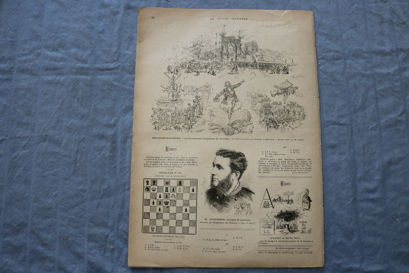 1875 AUG 7 LE MONDE ILLUSTRE MAGAZINE - OUVERTURE SOLENNELLE - FRENCH - NP 8453
