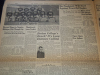1942 NOV 7 BOSTON DAILY GLOBE NEWSPAPER - TANKS BATTER FLEEING NAZIS - NT 9454