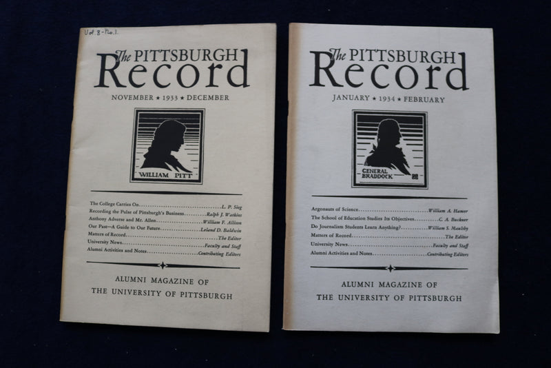 1932-1934 THE PITTSBURGH RECORD - UNIVERSITY OF PITTSBURGH - LOT OF 8 - O 3462