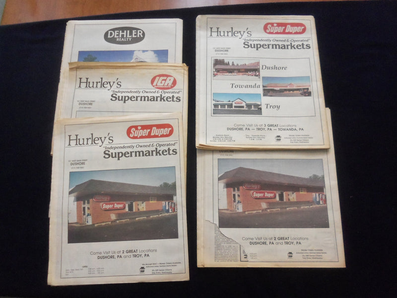 1990-1998 SULLIVAN COUNTY (PA) COUNTY TOURIST GUIDE - LOT OF 5 - NP 6220