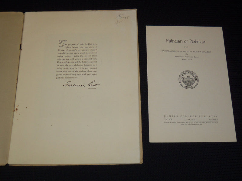 1929 ELMIRA MOTHER OF COLLEGES 75TH ANNIVERSARY BOOKLET - J 7935