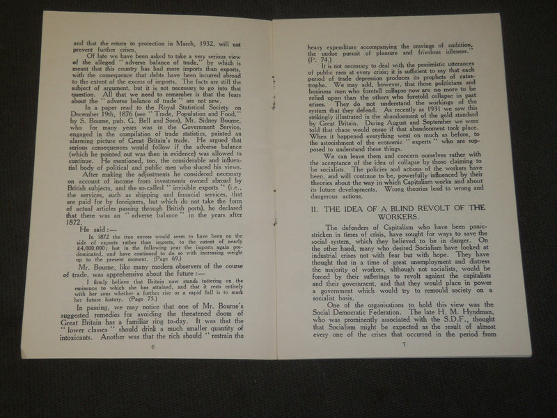 1932 FEBRUARY WHY CAPITALISM WILL NOT COLLAPSE BOOK - S.P.G.B NO. 10 - J 3622