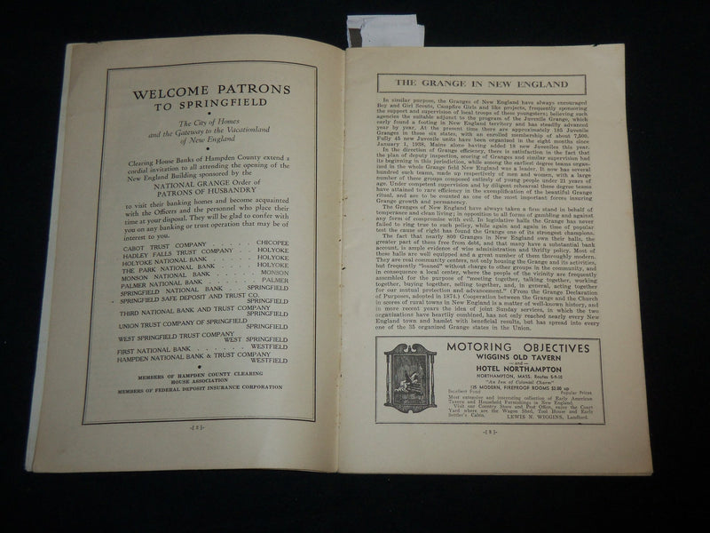 1938 NEW ENGLAND THE GIBRALTAR OF THE GRANGE BUILDING PROGRAM - J 6635