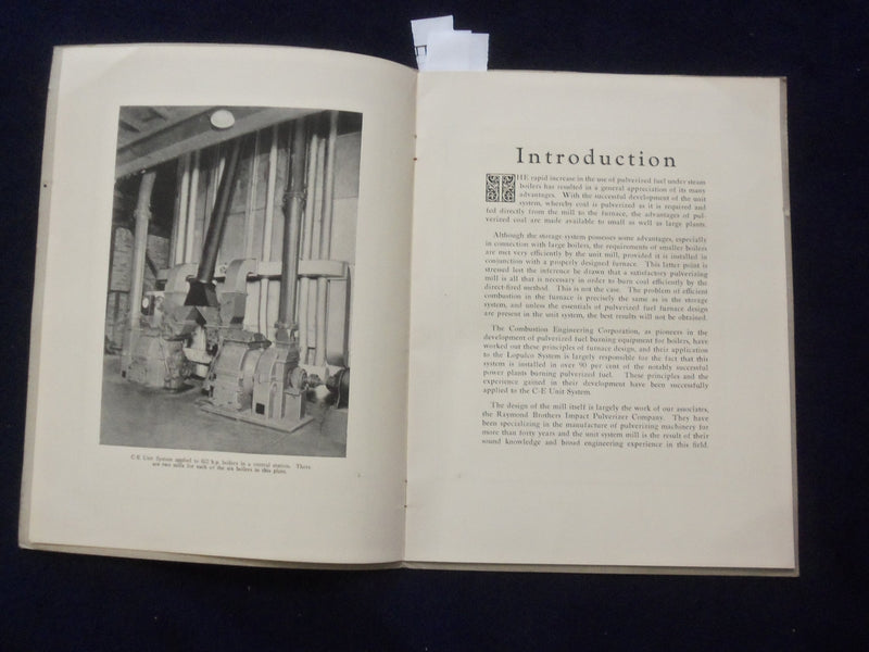 1926 C-E UNIT SYSTEM COMBUSTION ENGINEERING CATALOG - PULVERIZED FUEL - J 9411