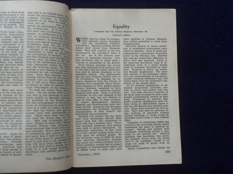 1926 DECEMBER THE READER'S DIGEST SOFTCOVER BOOK - NUMBER 56 - J 8433