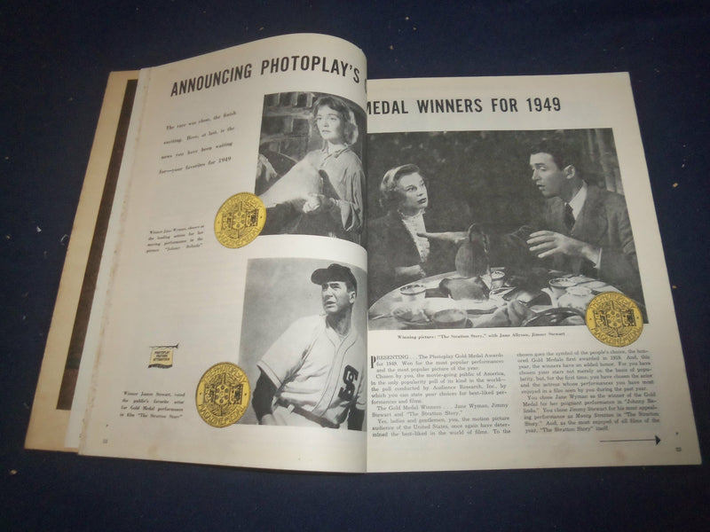1950 MARCH PHOTOPLAY MAGAZINE - JANE WYMAN & JIMMY STEWART COVER - F 251M