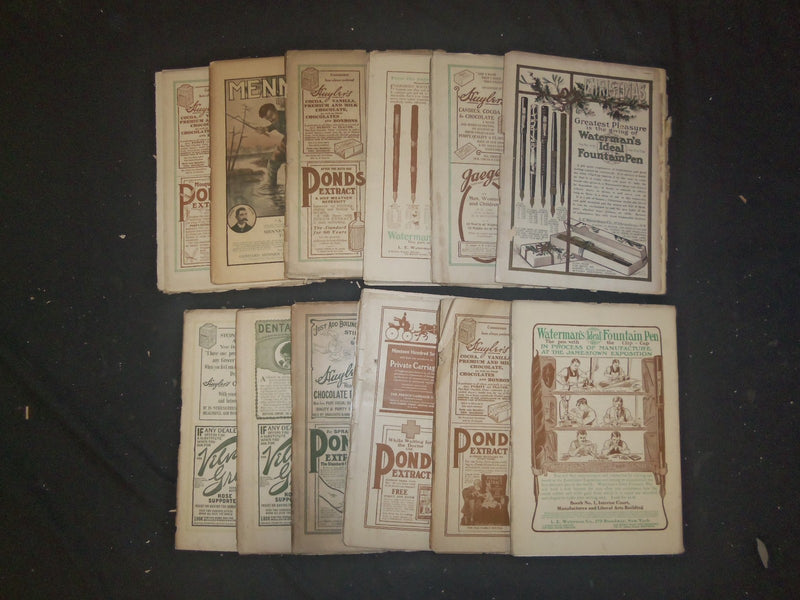 1907 PUTNAM'S MONTHLY MAGAZINE - LOT OF 12 - STORIES, ILLUSTR & PHOTOS - WR 1199