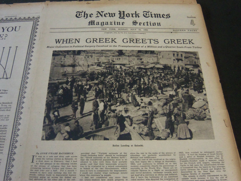 1923-1924 NEW YORK TIME MAGAZINE SECTIONS LOT OF 23 DIFFERENT ISSUES - NTL 67