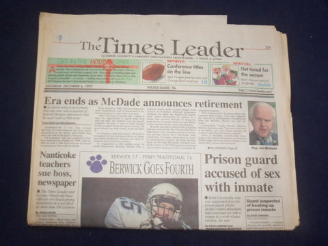 1997 DEC 6 WILKES-BARRE TIMES LEADER - JOE MCDADE ANNOUNCES RETIREMENT - NP 8202