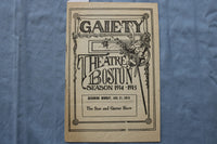 1914 AUGUST 31 THE STAR AND GARTER SHOW PROGRAM - GAIETY THEATRE - K 2749