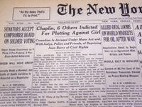 1944 FEB 11 NEW YORK TIMES - CHAPLIN 6 OTHERS INDICTED FOR PLOTTING - NT 741