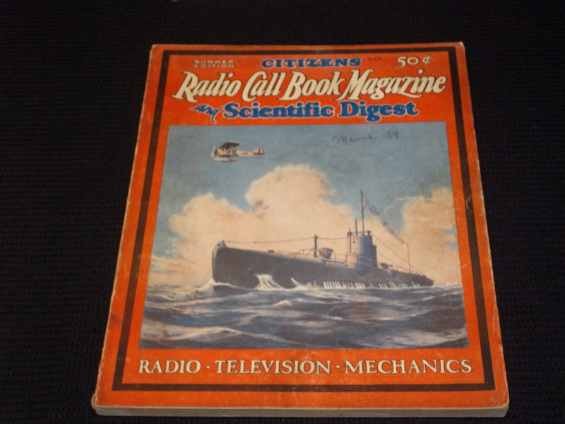 1929 MARCH RADIO CALL BOOK & SCIENTIFIC DIGEST MAGAZINE FRONT COVER - E 6295