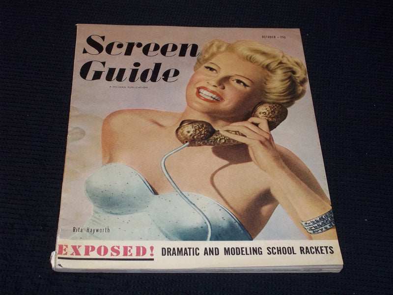 1947 OCTOBER SCREEN GUIDE MAGAZINE - RITA HAYWORTH FRONT COVER - E 14821