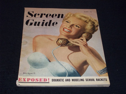 1947 OCTOBER SCREEN GUIDE MAGAZINE - RITA HAYWORTH FRONT COVER - E 14821