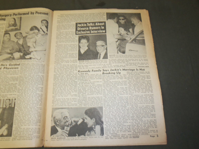 1970 AUGUST 2 NATIONAL ENQUIRER NEWSPAPER - JACKIE ONASSIS TALKS DIVORCE-NP 3362