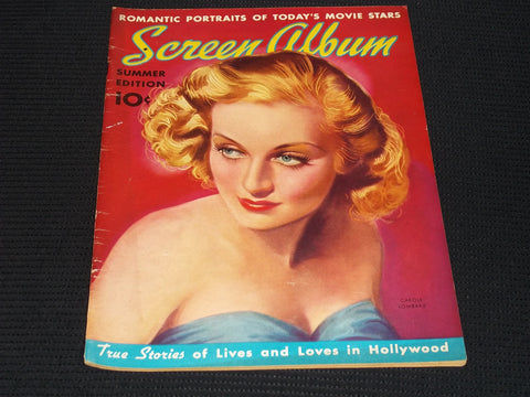 1938 SUMMER SCREEN ALBUM MAGAZINE - CAROLE LOMBARD FRONT COVER - E 16501