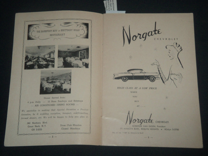1956 THE SEVEN YEAR ITCH PROGRAM - SEACLIFF THEATRE NY - GENE RAYBURN - J 4281