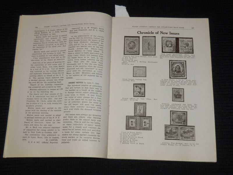1915-1916 THE STAMP JOURNAL MAGAZINE LOT OF 5 ISSUES - O 1134L
