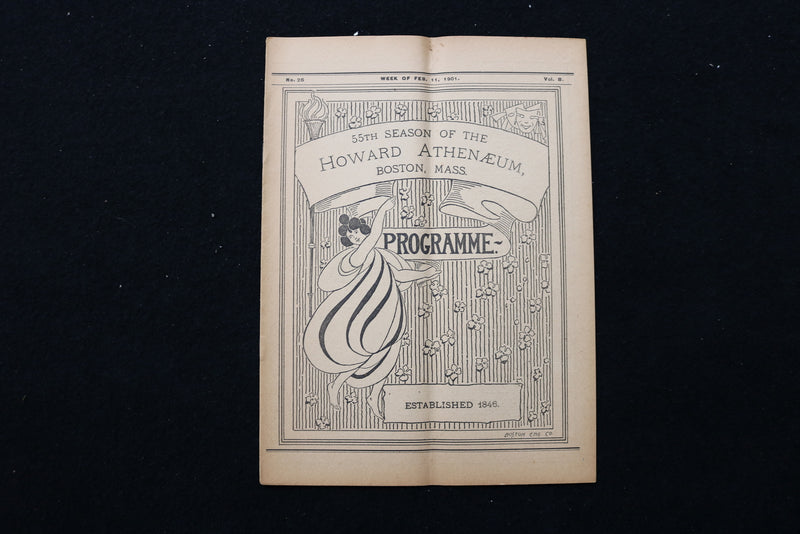 1901 HOWARD ATHENAEUM PROGRAMS - LOT OF 5 - BOSTON, MASSACHUSETTS - K 2275