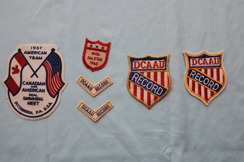 1960'S DCAAU SWIMMING PATCHES - LOT OF 6 - K 2522