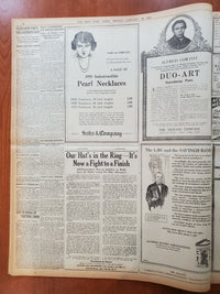 1921 JANUARY 21 NEW YORK TIMES NEWSPAPER- DRY ENFORCEMENT UP TO POLICE - NT 8106