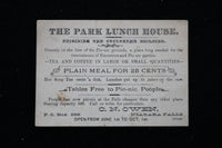 1800'S COTTAGE HOUSE - PARK LUNCH HOUSE - NIAGRA FALLS - CARD - K 2223