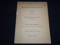 1894 THE CHRISTIAN CHURCH SERMON BY GEORGE DANA BOARDMAN - INSCRIBED - J 8860