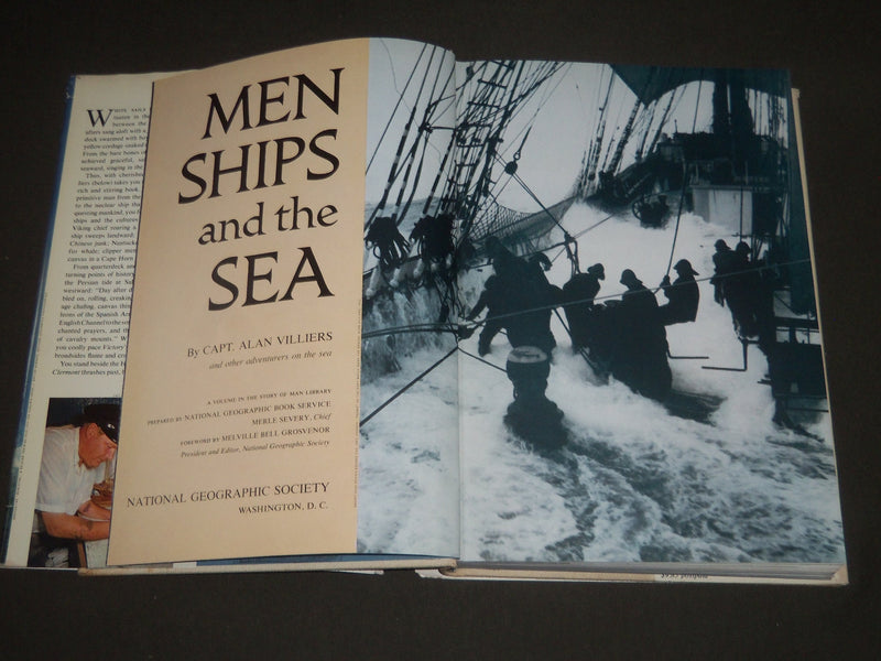 1962 MEN SHIPS AND THE SEA BY CAPT. ALAN VILLIERS HARDCOVER BOOK - I 594