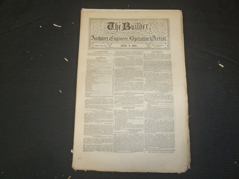 1865 APRIL 8 THE BUILDER ARCHITECT MAGAZINE - ILLUSTRATIONS - ST 415J
