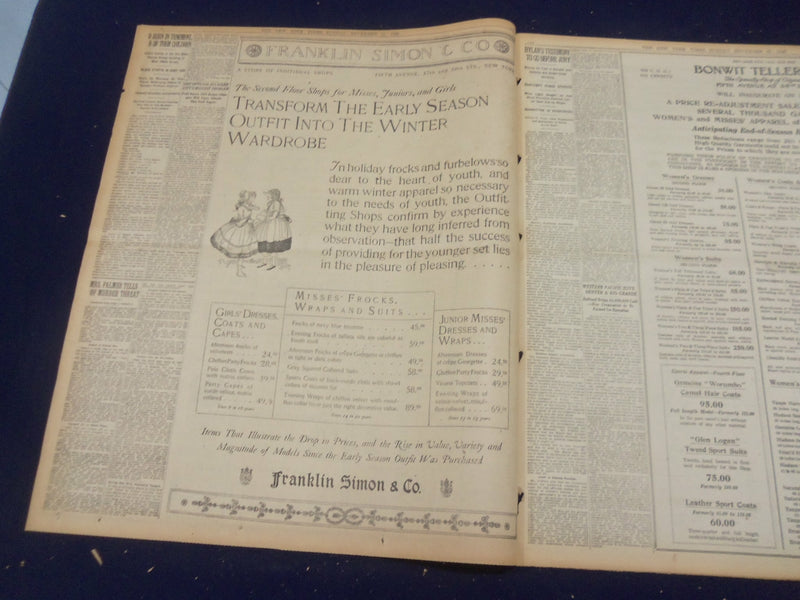 1920 NOVEMBER 21 NEW YORK TIMES - WILSON WILL GET NOBEL PEACE PRIZE - NT 8465